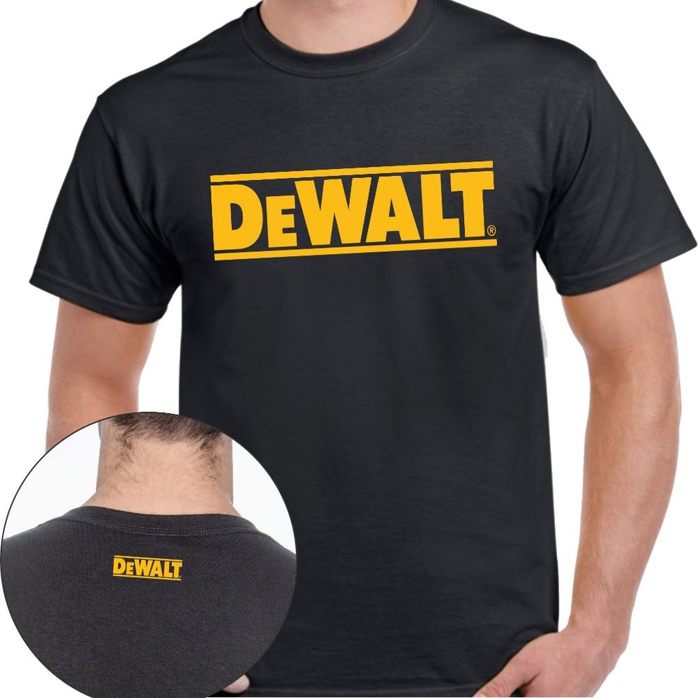 DEWALT LOGO T-SHIRT - USA CONSTRUCTION HANDYMAN - BRAND NEW APPAREL